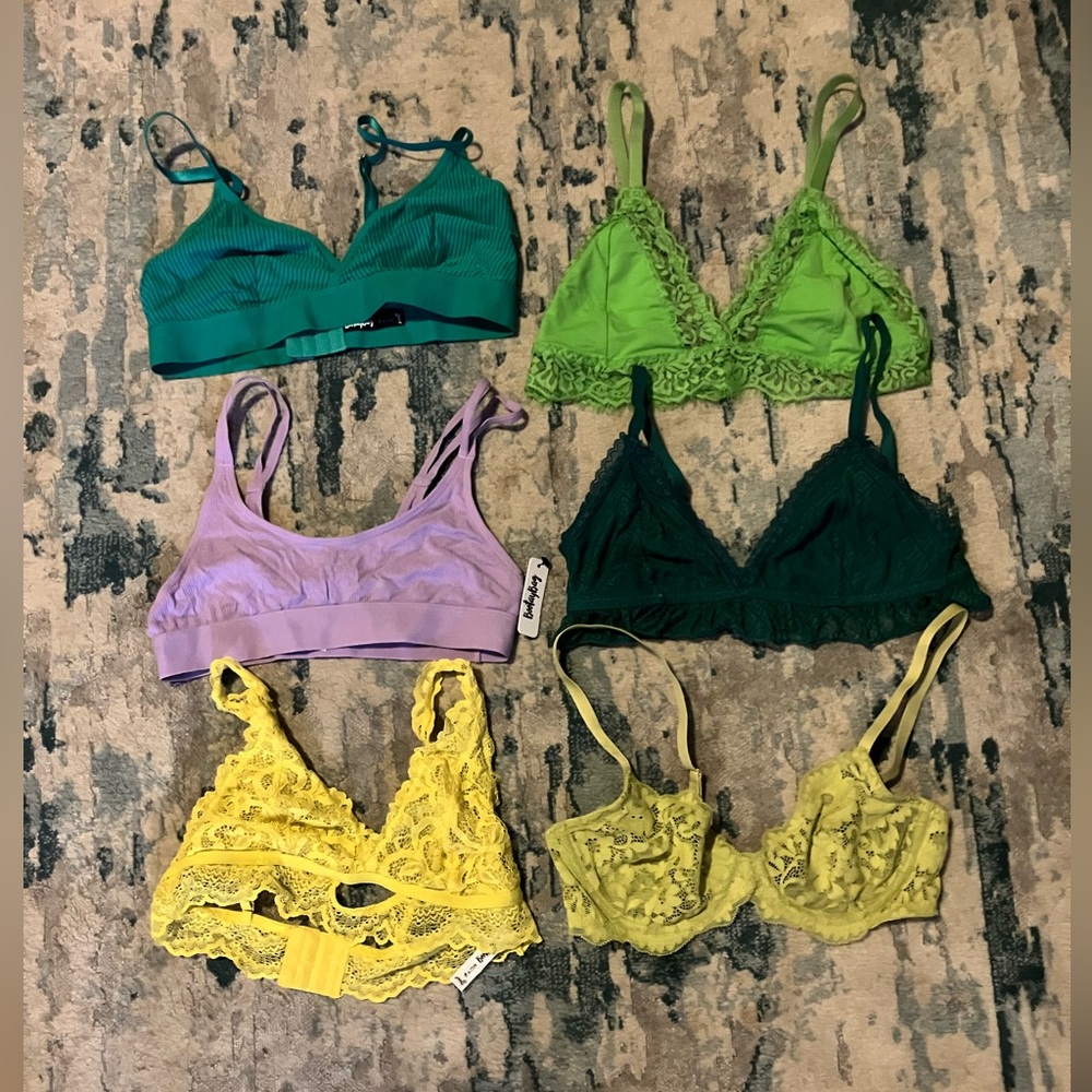 Bootay Bag Bra/Bralette Tops, 6 pairs! All size Small!